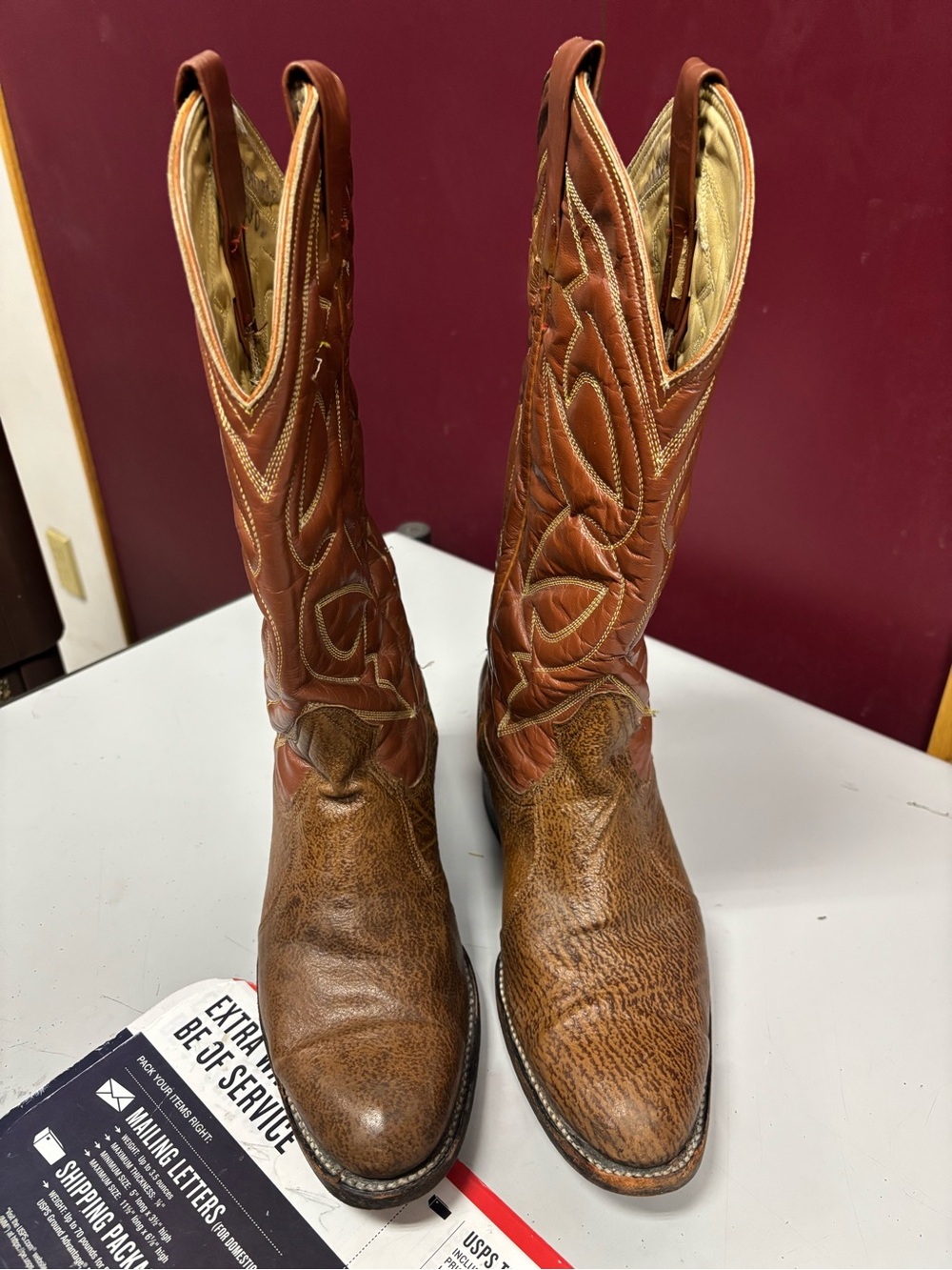 La Gran Bota Brown Leather Western Cowboy Boots | Men’s Size 8.5 Women Size 10 - Picture 4 of 7